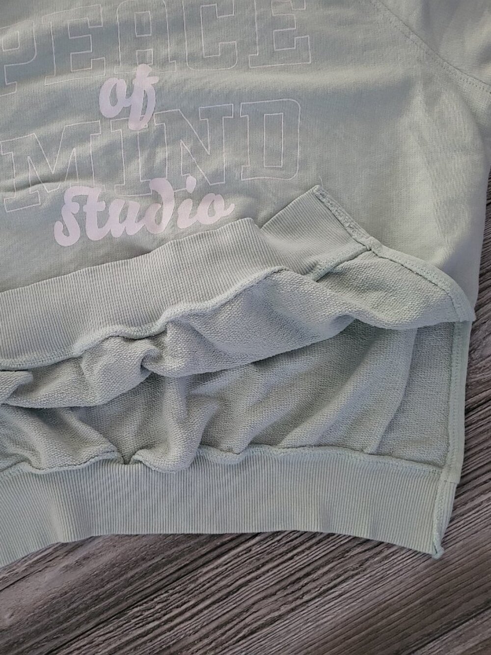 Short Sleeve Sweatshirt Green M Peace of Mind Studio - Picture 6 of 9